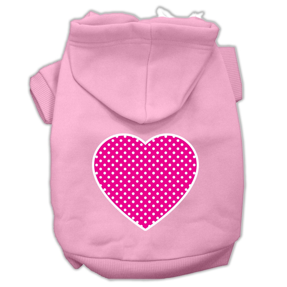 Pet Hoodie "Pink Swiss Dots Heart"