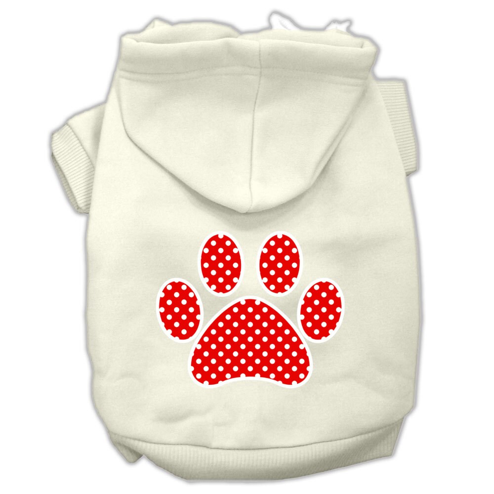 Pet Hoodie "Red Swiss Dots Paw"