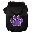 Load image into Gallery viewer, Pet Hoodie Screen Printed, "Purple Swiss Dots Paw"
