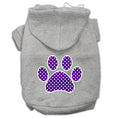 Load image into Gallery viewer, Pet Hoodie Screen Printed, "Purple Swiss Dots Paw"
