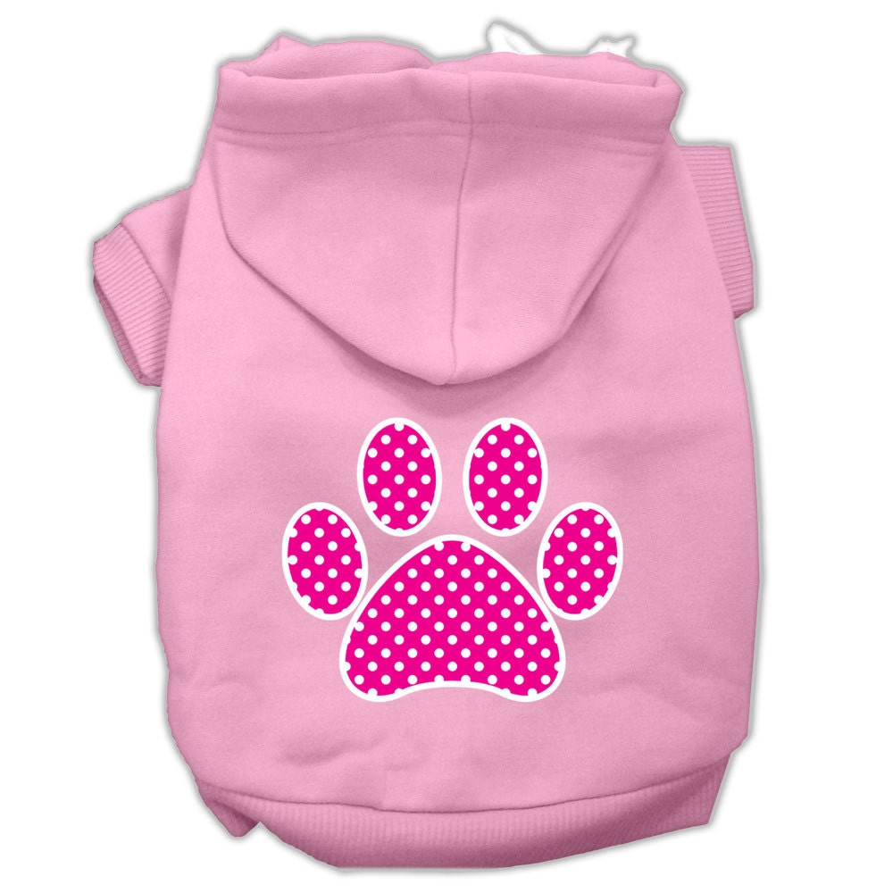 Pet Hoodie "Pink Swiss Dots Paw"