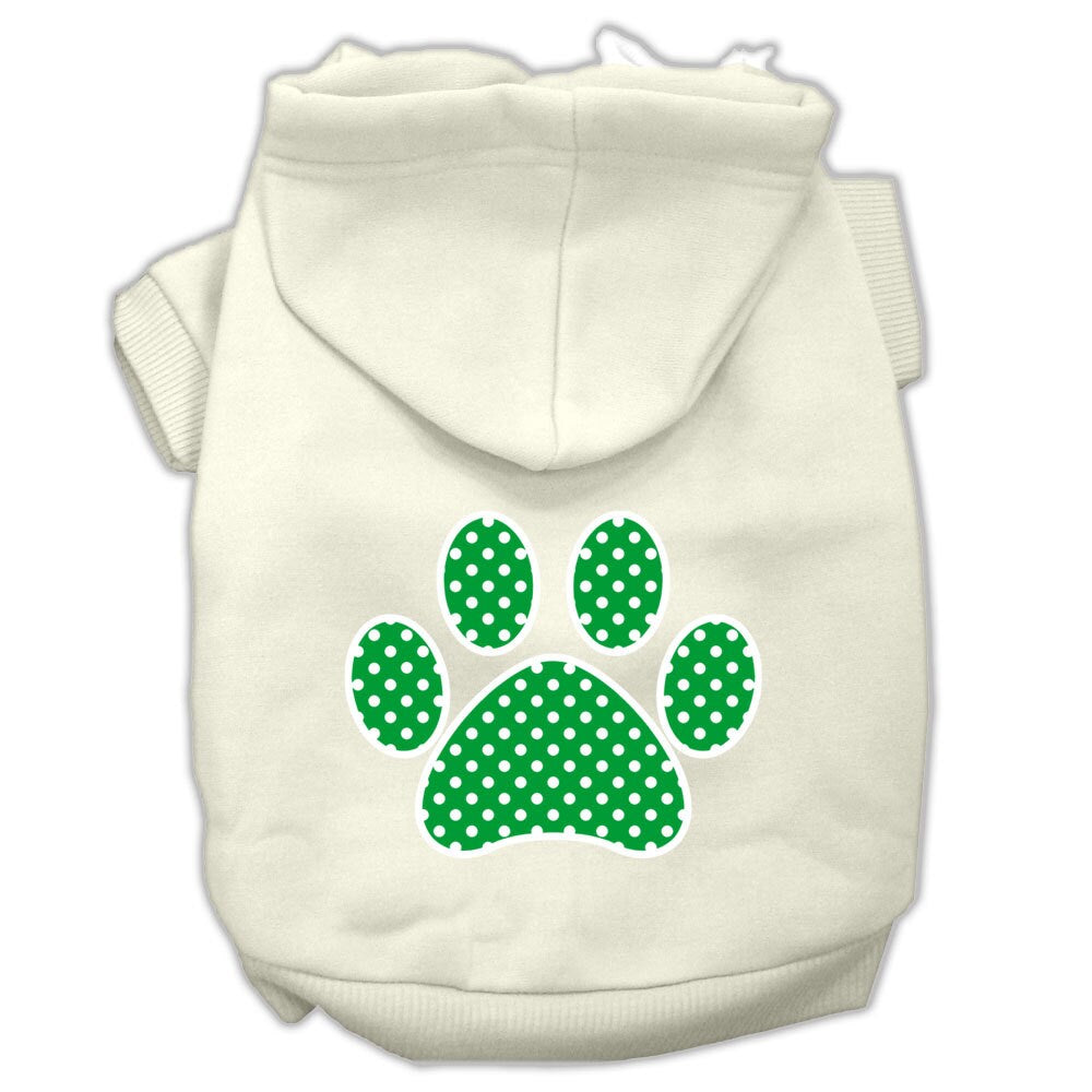 Pet Hoodie "Green Swiss Dots Paw"