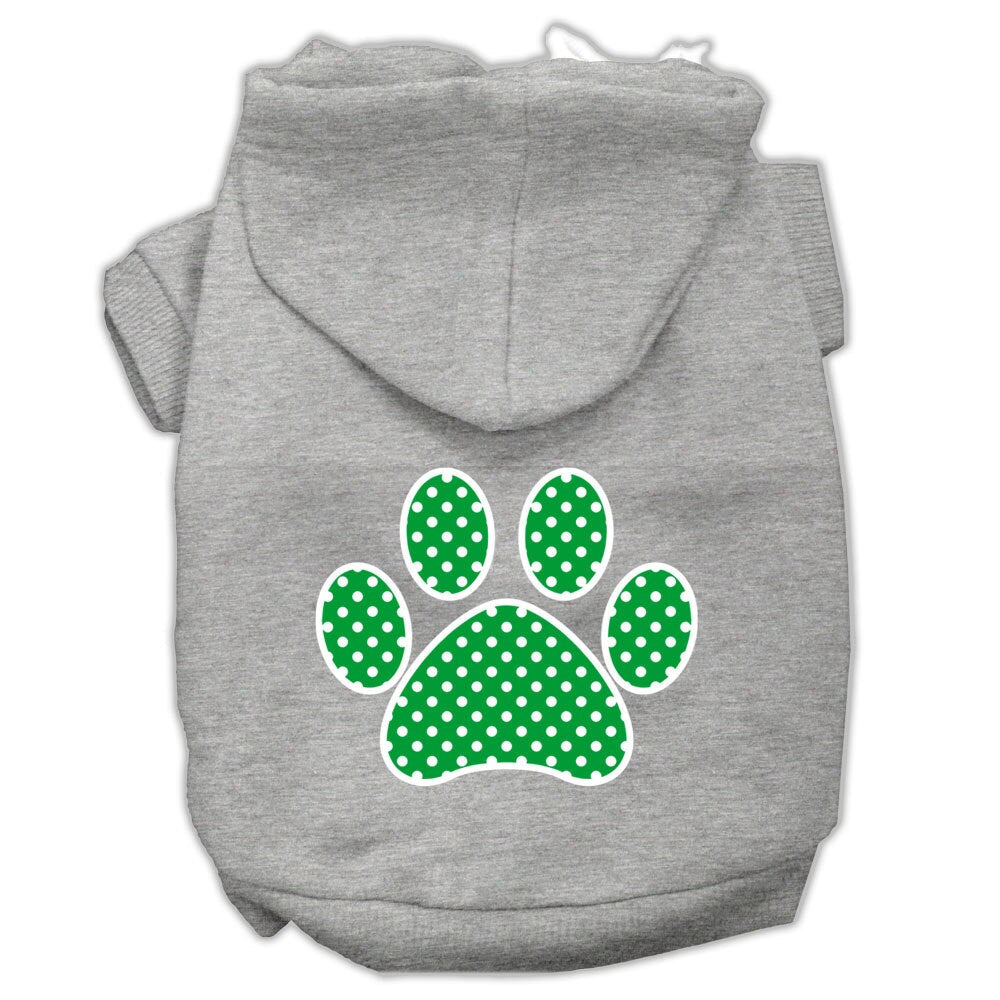 Pet Hoodie "Green Swiss Dots Paw"