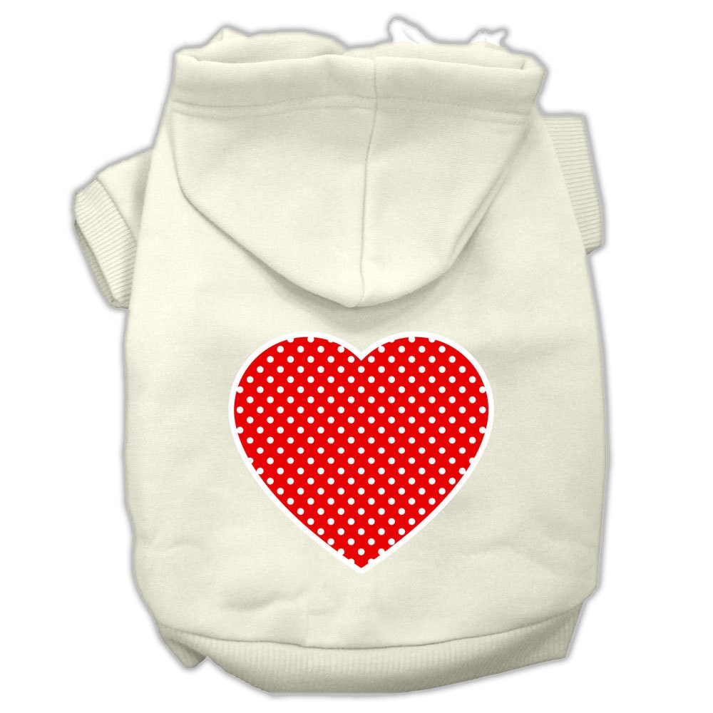 Pet Hoodie "Red Swiss Dots Heart"