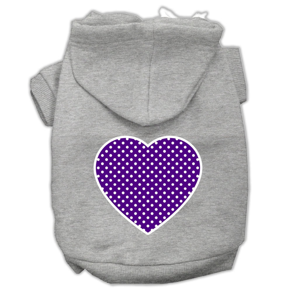 Pet Hoodie "Purple Swiss Dots Heart"