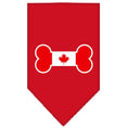 Load image into Gallery viewer, Pet and Dog Bandana Screen Printed, "Bone Shaped Canadian Flag"
