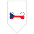 Load image into Gallery viewer, Pet and Dog Bandana Screen Printed,  "Bone Shaped Czech Republic Flag"
