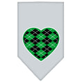 Load image into Gallery viewer, Pet and Dog Bandana Screen Printed, "Green Argyle Heart"
