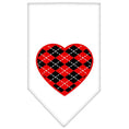 Load image into Gallery viewer, Pet and Dog Bandana Screen Printed, "Red Argyle Heart"
