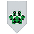 Load image into Gallery viewer, Pet and Dog Bandana Screen Printed,  "Green Argyle Paw"
