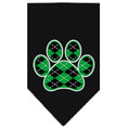 Load image into Gallery viewer, Pet and Dog Bandana Screen Printed,  "Green Argyle Paw"
