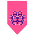 Load image into Gallery viewer, Pet and Dog Bandana Screen Printed, "Purple Argyle Paw"
