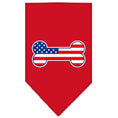 Load image into Gallery viewer, Pet and Dog Bandana Screen Printed, "Bone Shaped American Flag"
