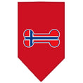 Load image into Gallery viewer, Pet and Dog Bandana Screen Printed, "Bone Shaped Norway Flag"

