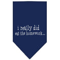 Load image into Gallery viewer, Pet and Dog Bandana Screen Printed, "I Really Did Eat The Homework"
