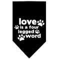 Load image into Gallery viewer, Pet and Dog Bandana Screen Printed, "Love Is A Four Legged Word"
