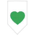 Load image into Gallery viewer, Pet and Dog Bandana Screen Printed, "Green Swiss Dot Heart"
