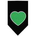 Load image into Gallery viewer, Pet and Dog Bandana Screen Printed, "Green Swiss Dot Heart"
