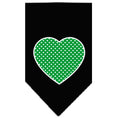 Load image into Gallery viewer, Pet and Dog Bandana Screen Printed, "Green Swiss Dot Heart"

