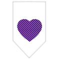 Load image into Gallery viewer, Pet and Dog Bandana Screen Printed, "Purple Swiss Dot Heart"
