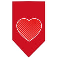 Load image into Gallery viewer, Pet and Dog Bandana Screen Printed, "Red Swiss Dot Heart"

