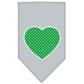 Load image into Gallery viewer, Pet and Dog Bandana Screen Printed, "Green Swiss Dot Heart"
