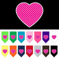 Load image into Gallery viewer, Pet and Dog Bandana Screen Printed, "Pink Swiss Dot Heart"
