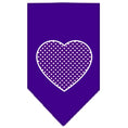 Load image into Gallery viewer, Pet and Dog Bandana Screen Printed, "Purple Swiss Dot Heart"

