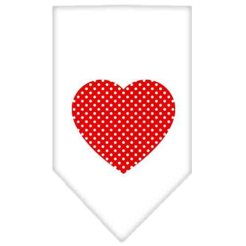 Pet and Dog Bandana Screen Printed, "Red Swiss Dot Heart"