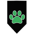 Load image into Gallery viewer, Pet and Dog Bandana Screen Printed, "Green Swiss Dot Paw"
