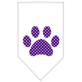 Load image into Gallery viewer, Pet and Dog Bandana Screen Printed, "Purple Swiss Dot Paw"
