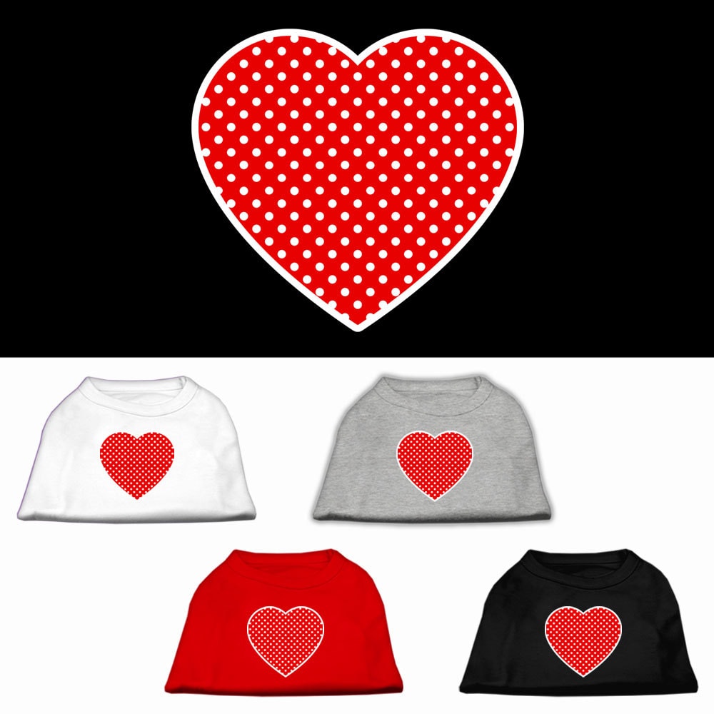 Pet Shirt "Swiss Dots Red Heart"
