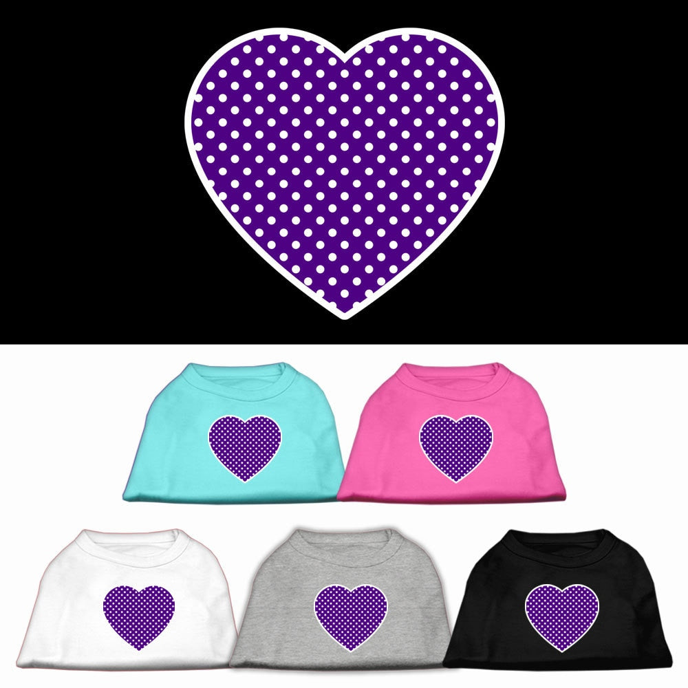 Pet Shirt "Swiss Dots Purple Heart"