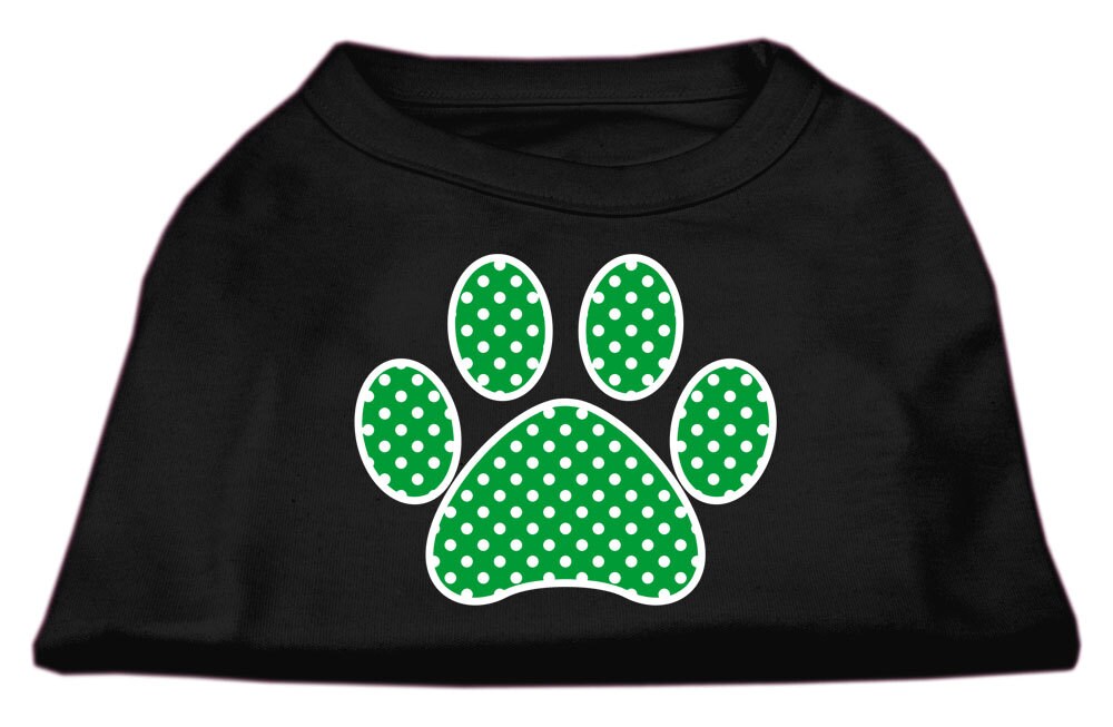 Pet Shirt "Swiss Dot Green Paw"