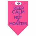 Load image into Gallery viewer, Pet and Dog Bandana Screen Printed, "Keep Calm, I'm Not A Monster"

