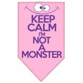 Load image into Gallery viewer, Pet and Dog Bandana Screen Printed, "Keep Calm, I'm Not A Monster"
