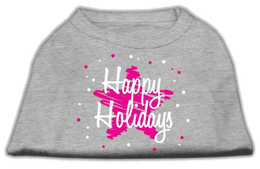 Christmas Pet Shirt, "Scribble Happy Holidays"