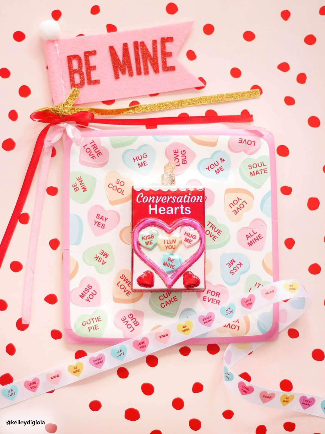 Conversation Hearts Candy Ornament - Southlake Paws