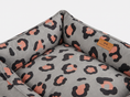 Load image into Gallery viewer, Chester & Lee | Velvet Sleeper Dog Bed Gray & Peach Leopard Print
