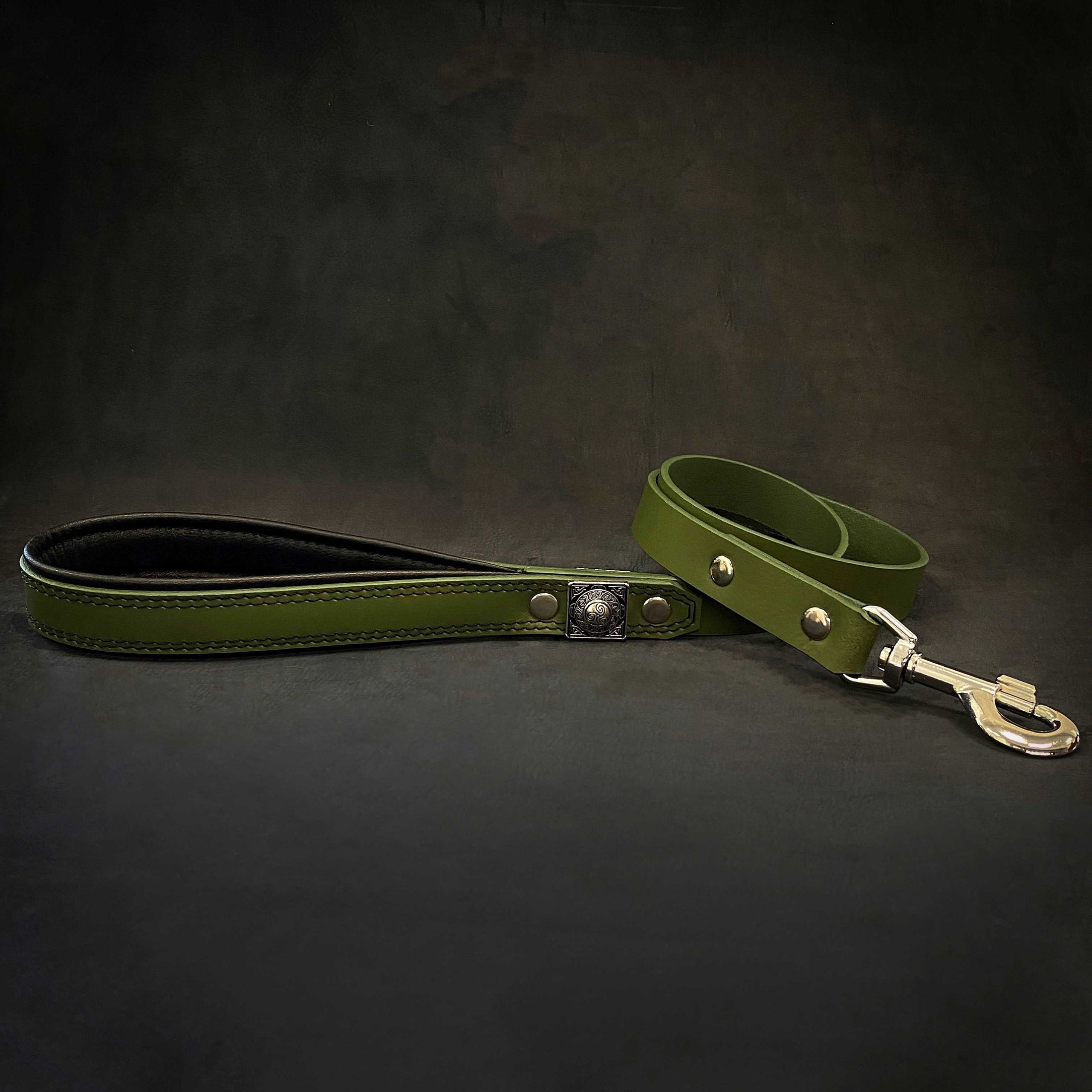 The "Eros" Green Leash 1 inch wide