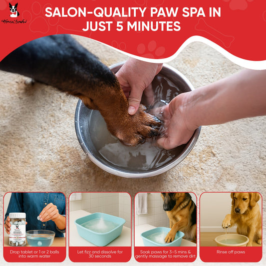 Deep Cleaning Paw Fizz Tablets - Paw Soak Helps Eliminate Paw Licking - Southlake Paws