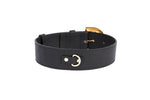 Black Italian Leather Collar With Glamorous Italian Hardware