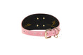Load image into Gallery viewer, Soft Pink Snake 3” Wide Style Collar With Custom Large Gold Rivet
