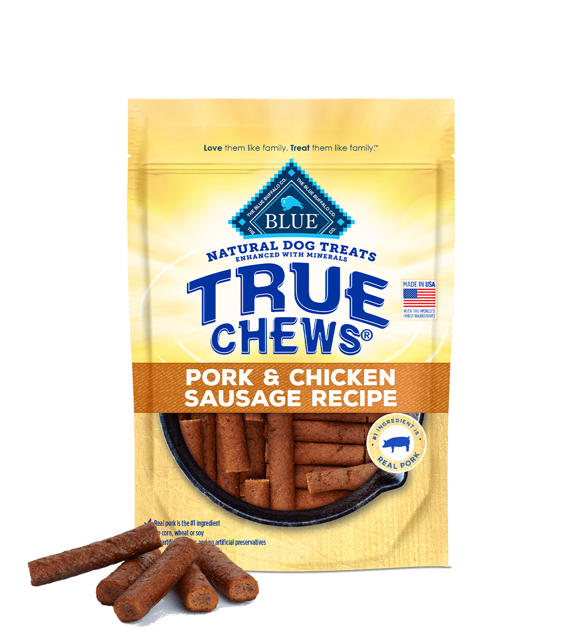Blue Buffalo True Chews Chicken and Pork Sausage Dog Treats (14oz) 