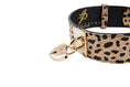 Load image into Gallery viewer, Champagne Gold Leopard Print Italian Leather Reversible Heart Locket/Classic Collar & Leash Set
