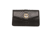 Black Python Clutch With Custom Swarovski Crystal