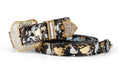 Load image into Gallery viewer, Black/Gold/Silver Art Deco Swarovski Crystal Collar & Leash Set
