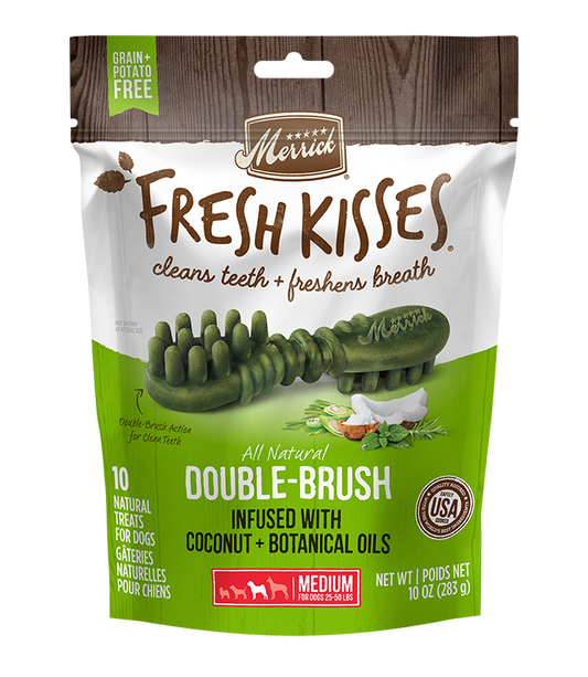 Merrick Fresh Kisses Coconut Dental Treats For Medium Dogs (10oz) (10Ct) 