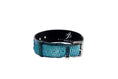 Load image into Gallery viewer, Turquoise, Black Snake Classic Collar With Silver Classic Hardware
