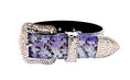 Load image into Gallery viewer, Purple/Silver/Black Custom Iridescent Snake/Swarovski Crystal Collar & Leash Set
